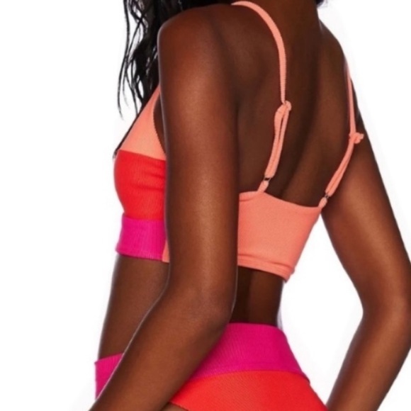 New! Beach Riot riza magenta colorblock top 24986 - Picture 4 of 9